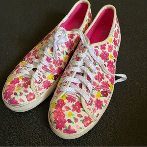 Kate Spade Keds Floral Women's Sneakers - Pink and White Size 7.5
